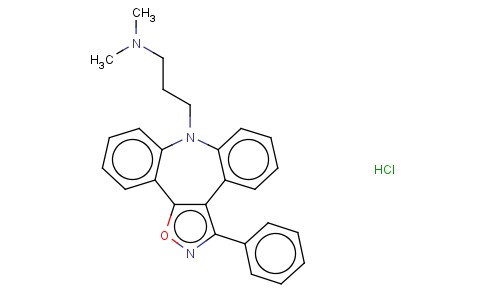 (GAMMA-DIMETHYLAMINOPROPYL)-8 PHENYL-3 (DIBENZO(B,F)ISOXAZOLO(4,5-D)) 8H AZEPINE CHLORHYDRATE